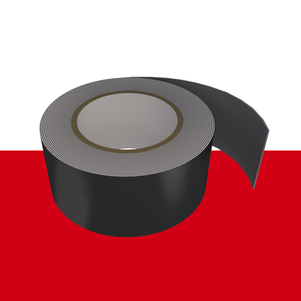 75mm Rockwool Black Aluminium Foil Tape - 50m