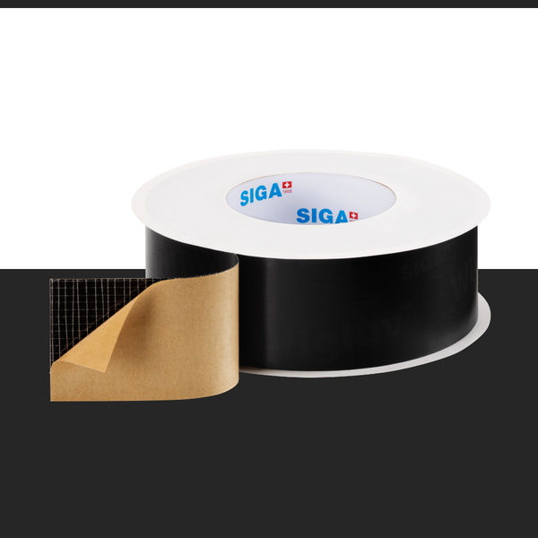 60mm SIGA Wigluv® Black 60 External Adhesive Tape - 40m