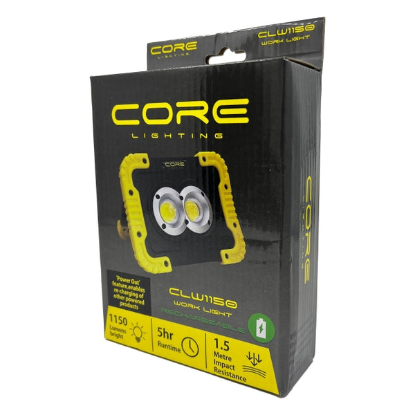 CORE LIGHTING CLW1150 LED Rechargeable Work Lamp - 1150 Lumens / 5h Runtime