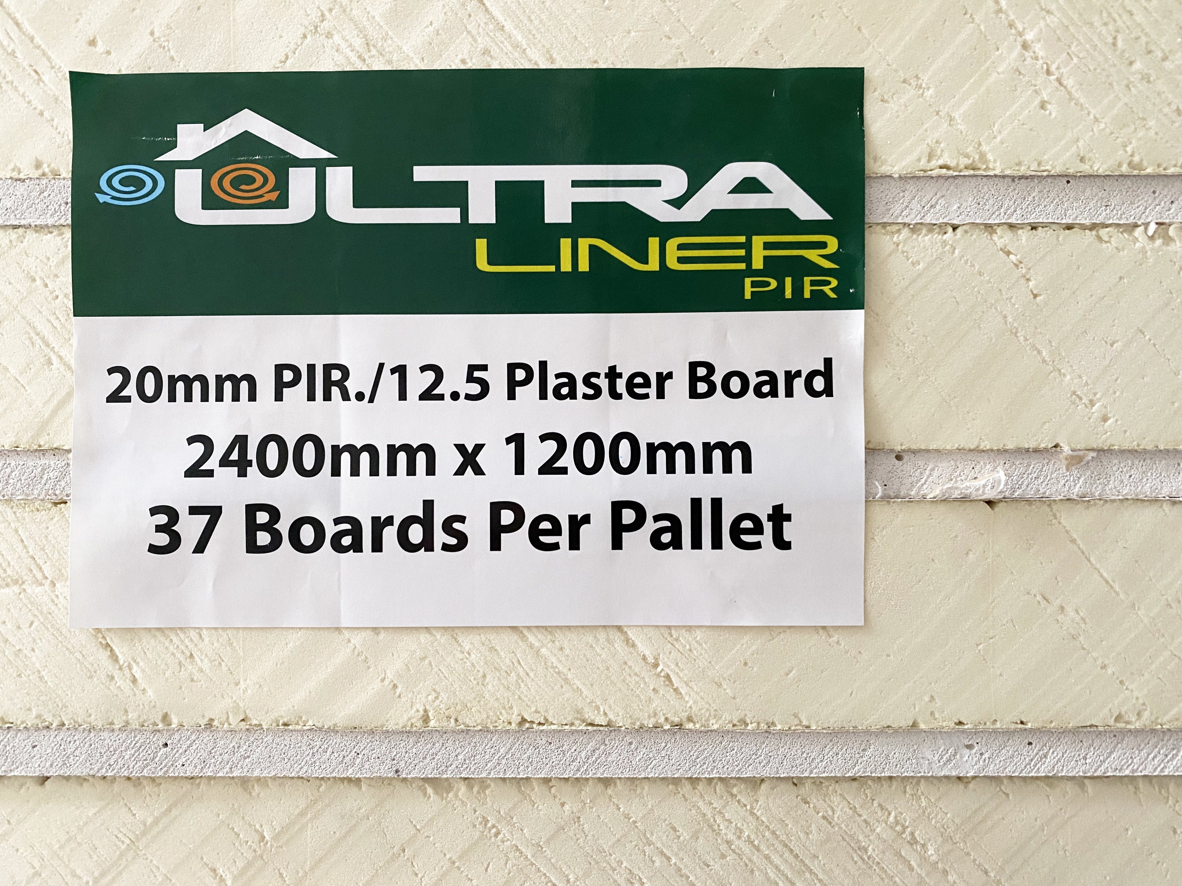 87.5mm Ultraliner Insulated PIR Plasterboard - Per Board