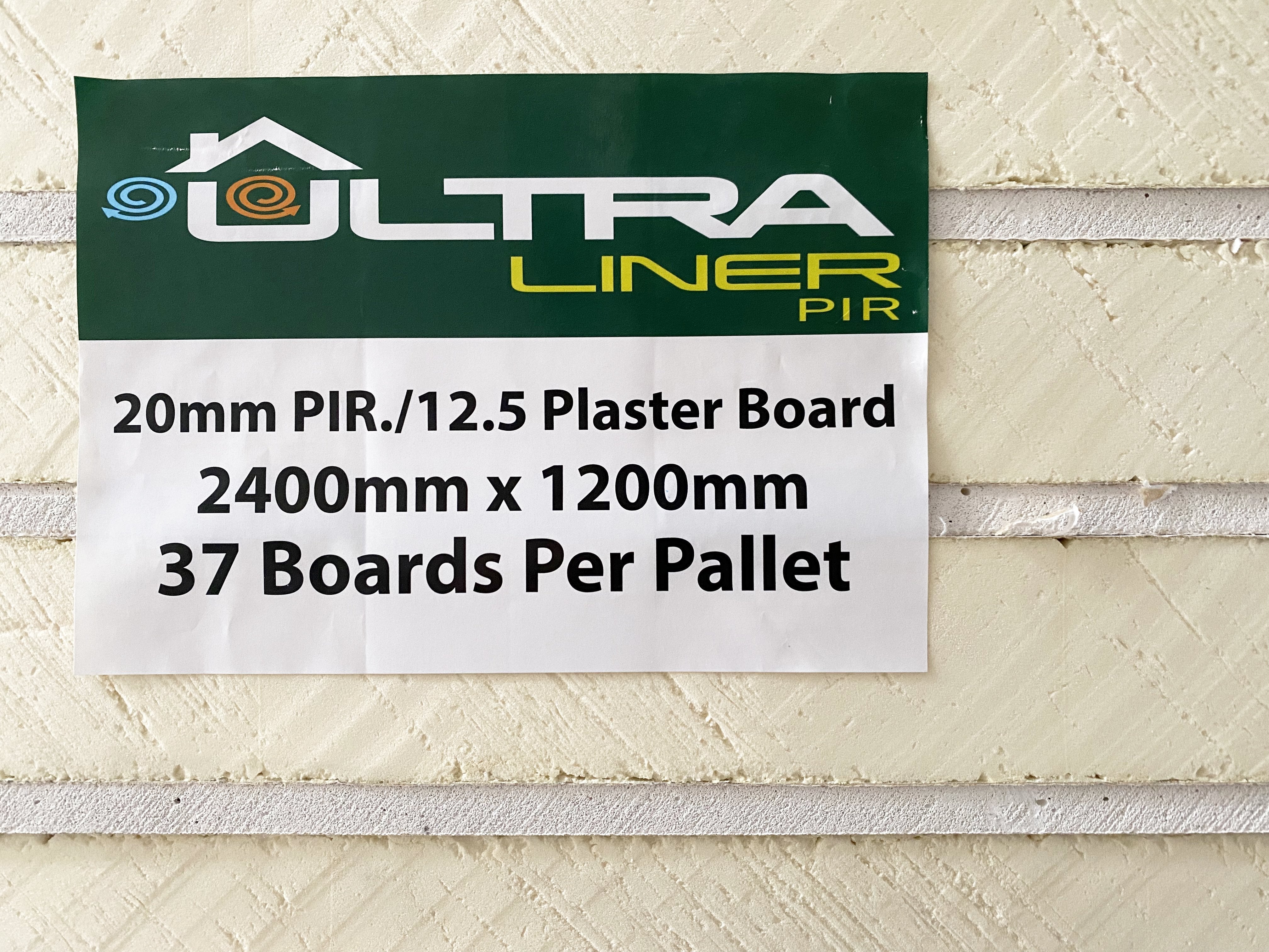 92.5mm Ultraliner Insulated PIR Plasterboard - Pallet of 36