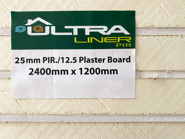 37.5mm Ultraliner Insulated PIR Plasterboard - Pallet of 36