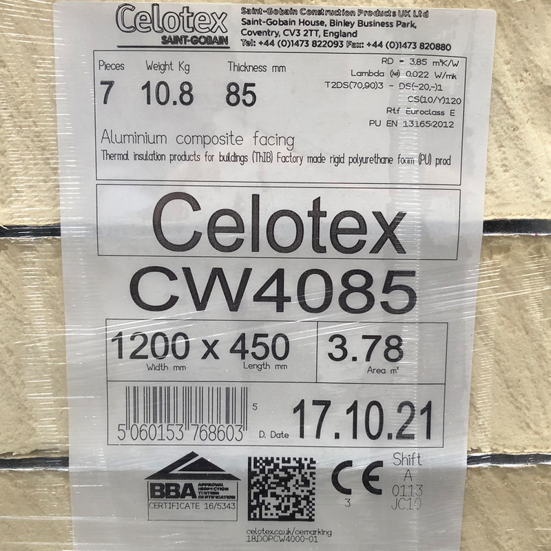 85mm Celotex CW4000 Partial Fill Cavity Wall Board (per board)
