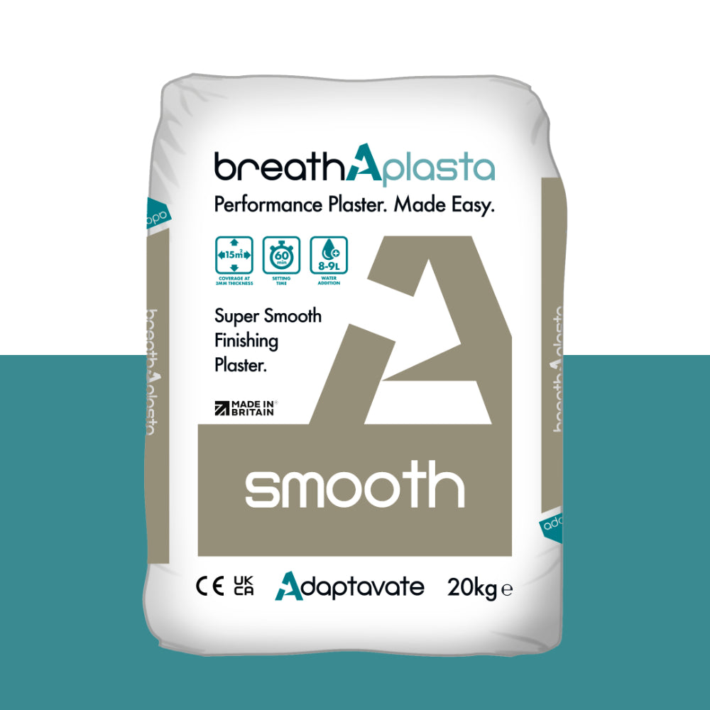 ADAPTAVATE breathAplasta Smooth (Natural Breathable Smooth Fine Finishing Plaster) - 20kg bag | Insulation Merchant