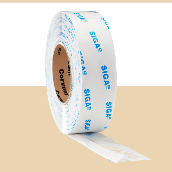 SIGA Corvum® 12/48 Pre-folded Corner Adhesive Tape (60mm x 25m)
