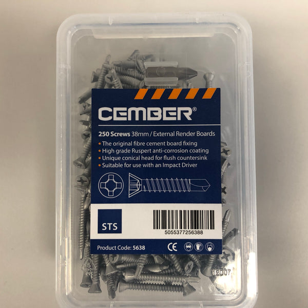 38mm STS CEMBER External Render Board Screws (Box of 250)