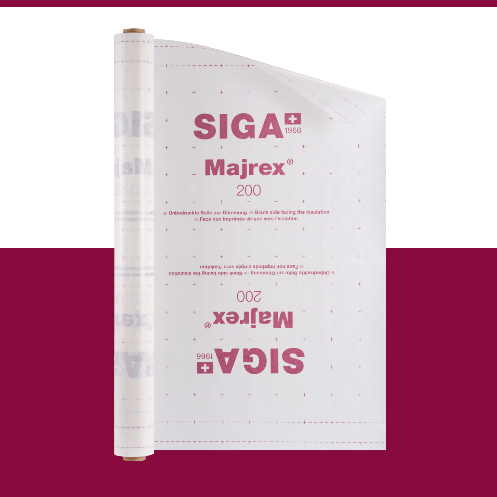 SIGA Majrex® 200 (1-directional) Airtight Humidity Vapour Control Layer - 1.5 x 50m (75m²) | Insulation Merchant