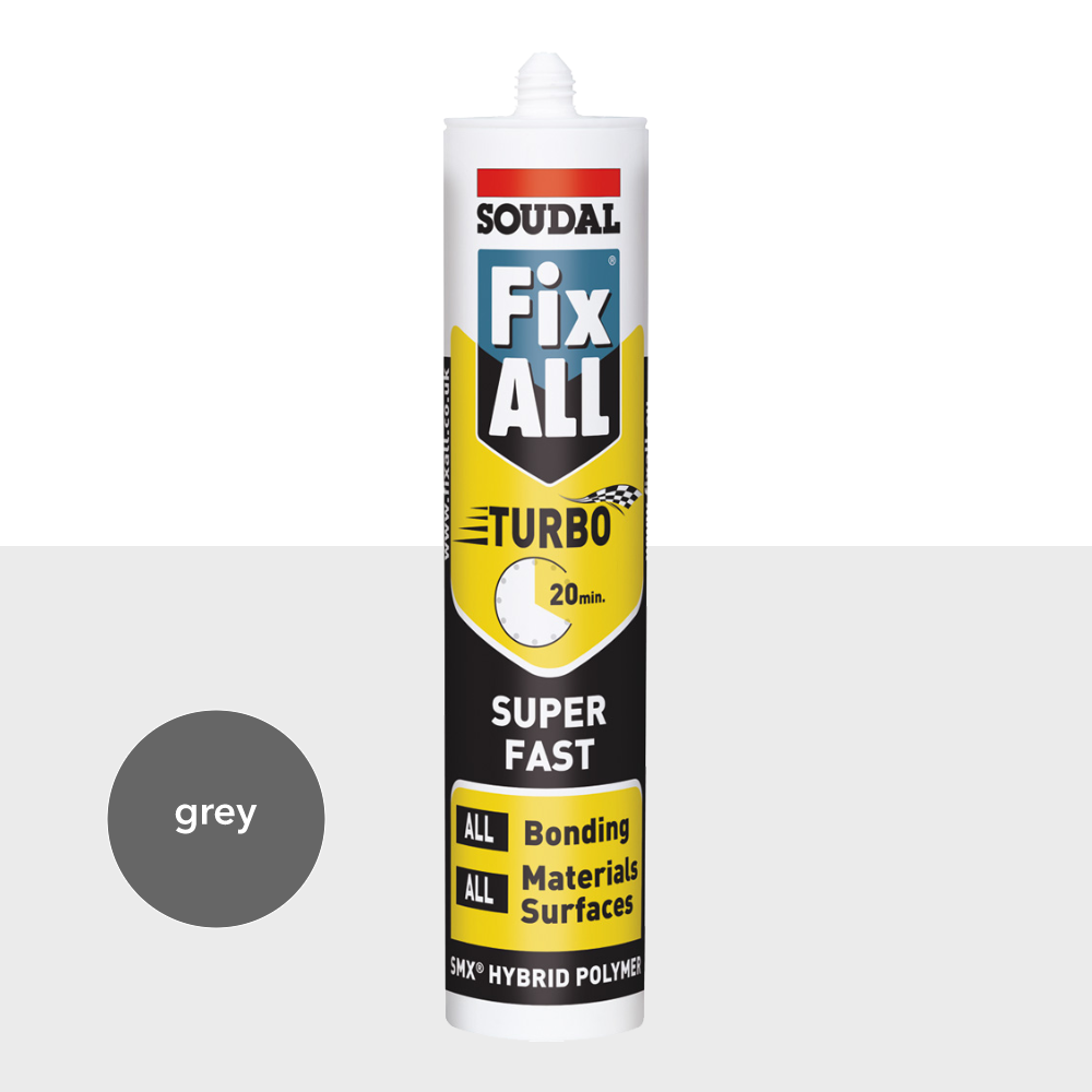 SOUDAL Fix ALL Turbo Adhesive (Grey) - 290ml cartridge